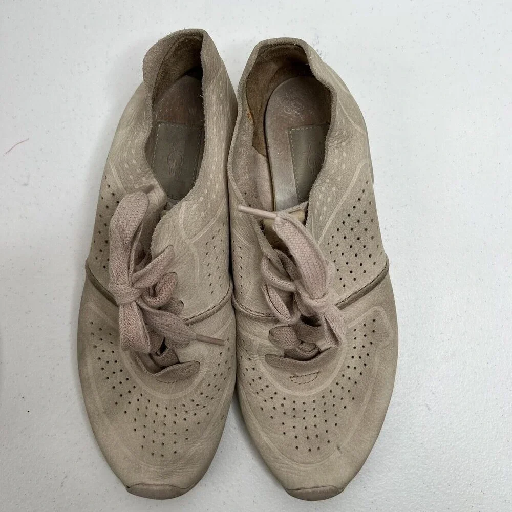 UGG Women's Size 7.5 TYE Cera Nubuck Leather Lightweight Treadlite Sneakers Pink